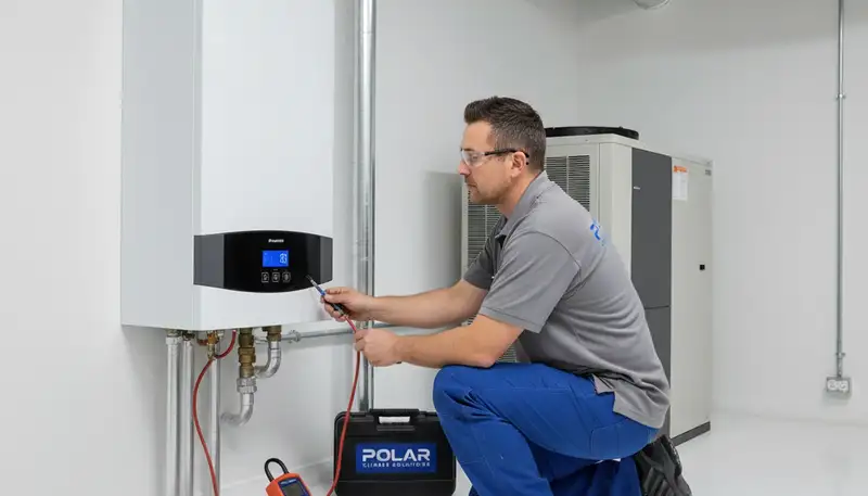 Technician providing professional boiler repair service in Washington, DC home