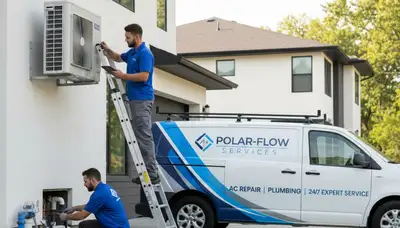 Licensed plumber repairing water line in Washington, DC home for Five Star Cooling plumbing service